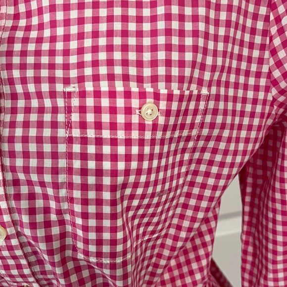 GAP Pink Checkered Long Sleeve Dress - Picture 4 of 13